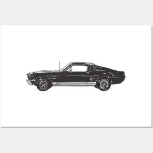 67' Ford Mustang GT Posters and Art